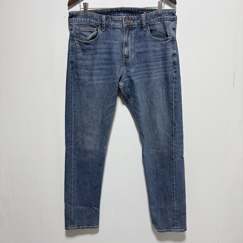 Vineyard Vines Jeans Mens 33 X 32 Medium Wash Stretch Denim Straight Leg Preppy